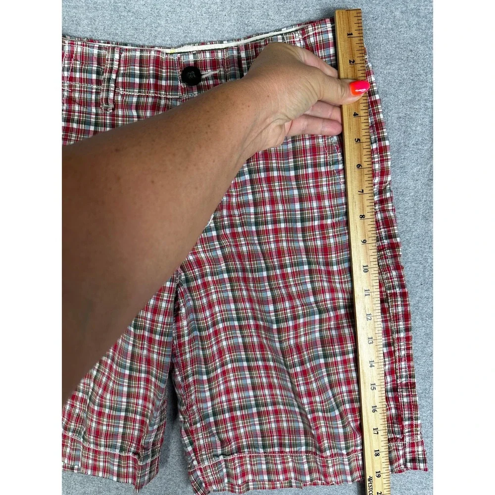 American Eagle Plaid‎ Shorts Mens 30x9 Red Classic Cotton Casual Preppy Y2K